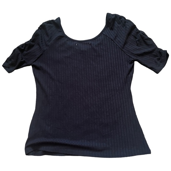 Idyllwind Black shirt size small with ruched sleeves - Picture 4 of 4